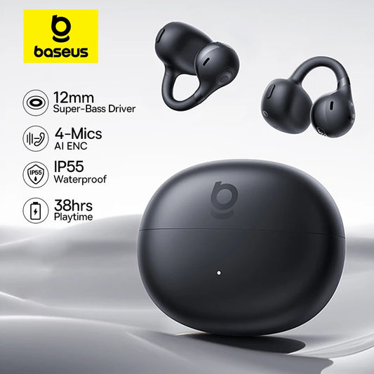 Baseus BC1 Open Ear Clip Earbuds With SuperBass And 4 Mic Wireless Sports