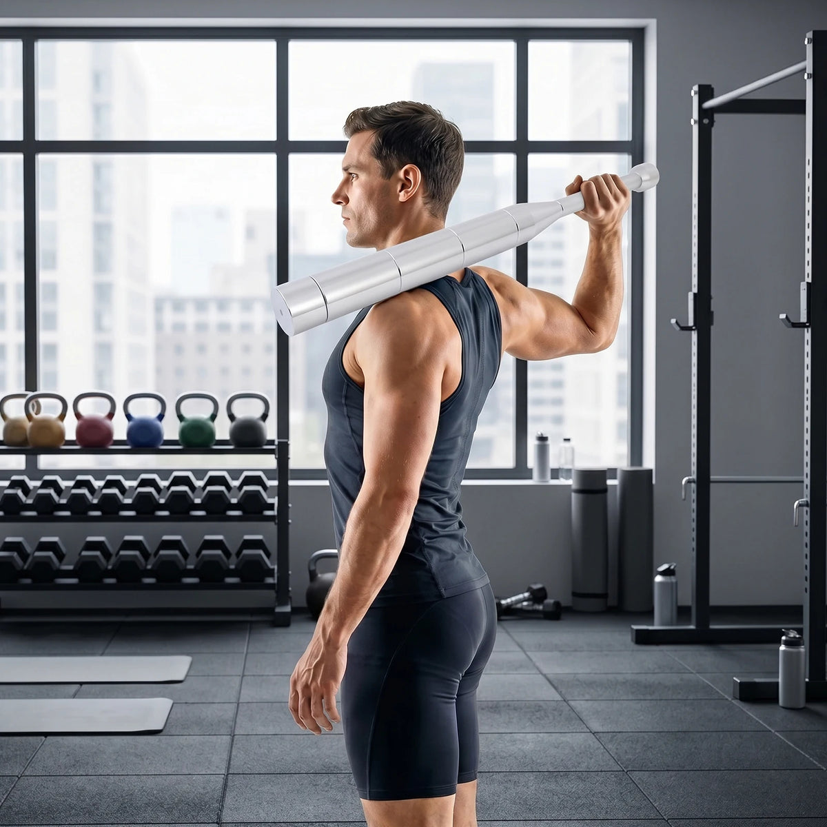 Adjustable Steel Clubbell 6 To 22 Lbs Home Gym Grip Training