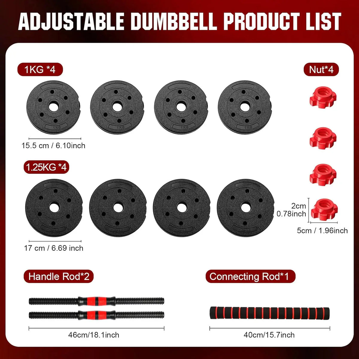 22lb Adjustable Dumbbell And Barbell Set For Home Strength Training