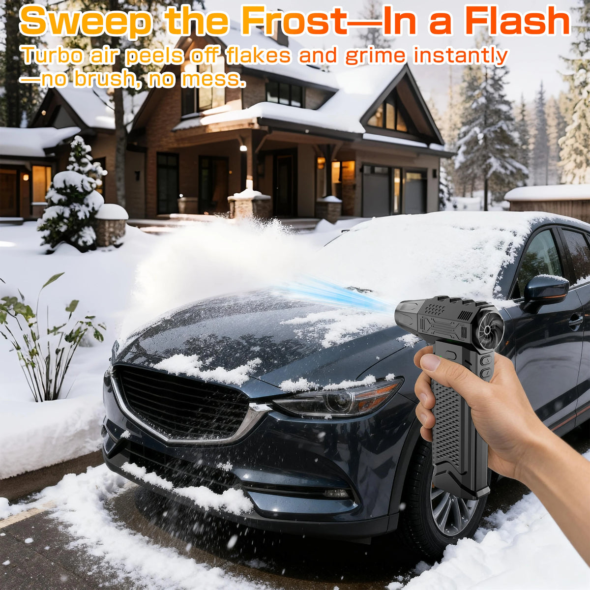 Electric Handheld Vacuum Cleaner With Turbo Fan Air Blower For Car And Keyboard